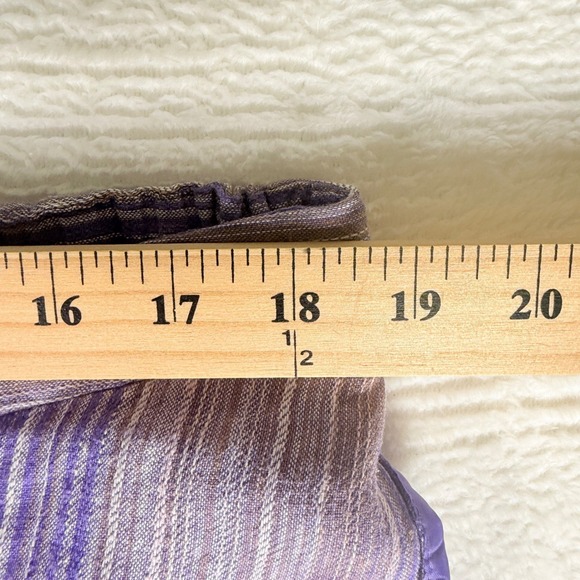 Coldwater Creek Linen Blend Striped Wide Leg Cropped Pants‎ Women's XL Boho - Picture 4 of 7